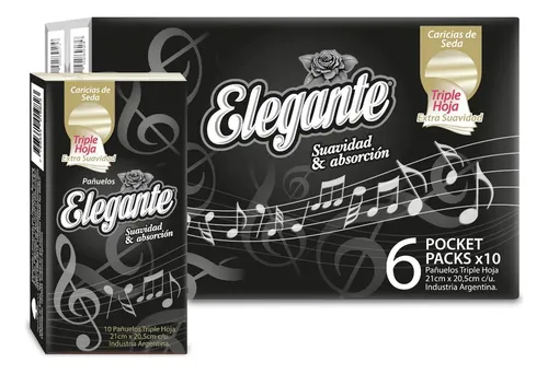 Pañuelo Elegante Triple hoja 6 pocket x 10u