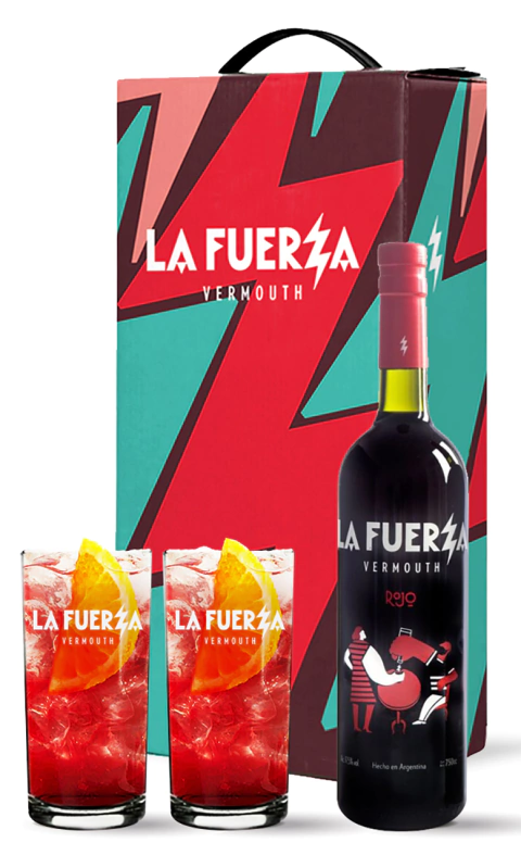 Vermouth La Fuerza  - Rosso Estuche 1 Botella +  2 vasos