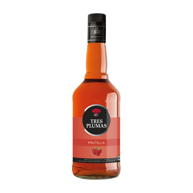 Licor Tres Plumas  - Frutilla Botella 700c