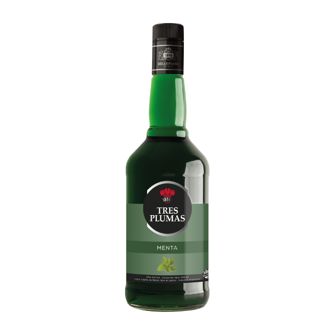 Licor Tres Plumas  - Menta Botella 700c