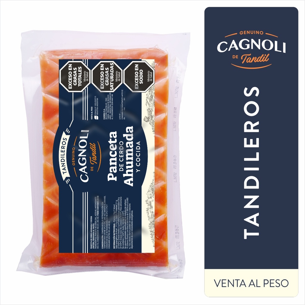 [COD 70] CAGNOLI Panceta Ahumada y Cocida (Precio x Kilo)