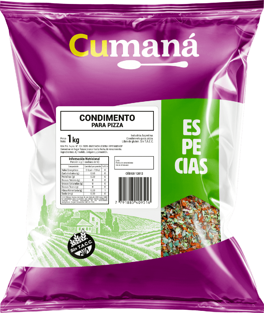 [12012] Cumana - Especias - Condimento Para Pizza Polvo 1K