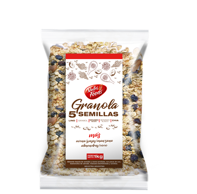 [3516] Nutri Foods Cereal - Granola 5 Semillas - Bolsa 1K 