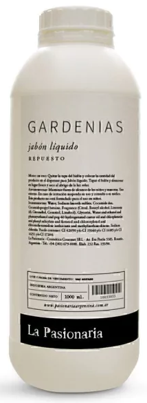 La Pasionaria - Repuesto Jabon Liquido Gardenias 1L