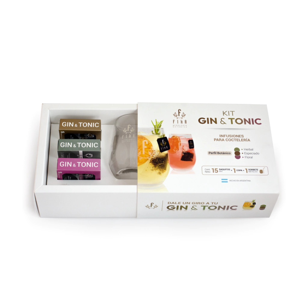 Fika - Kit Gintonic Caja Mixologia Botanica Copa Infusiones Sorbete