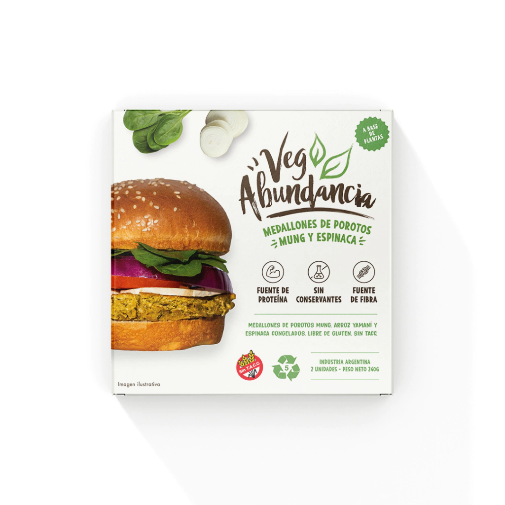 Veg Abundancia - Hamburguesa - Mung y Espinaca 250g