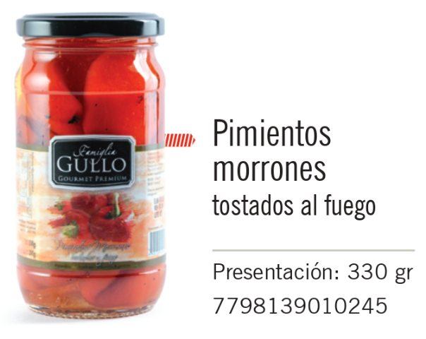 Gullo - Pimientos Morrones Tostados al Fuego - Frasco 330g