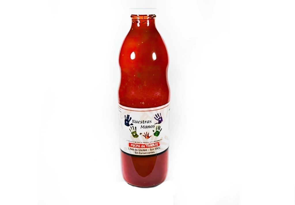 Pure de Tomates organicos con albahaca y ajo Nuestras Manos - Frasco 950g