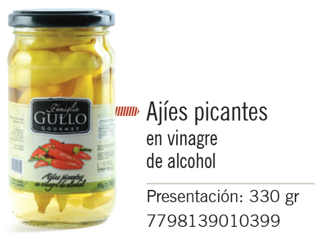 Gullo - Ajíes Picantes en Vinagre - Frasco 330g
