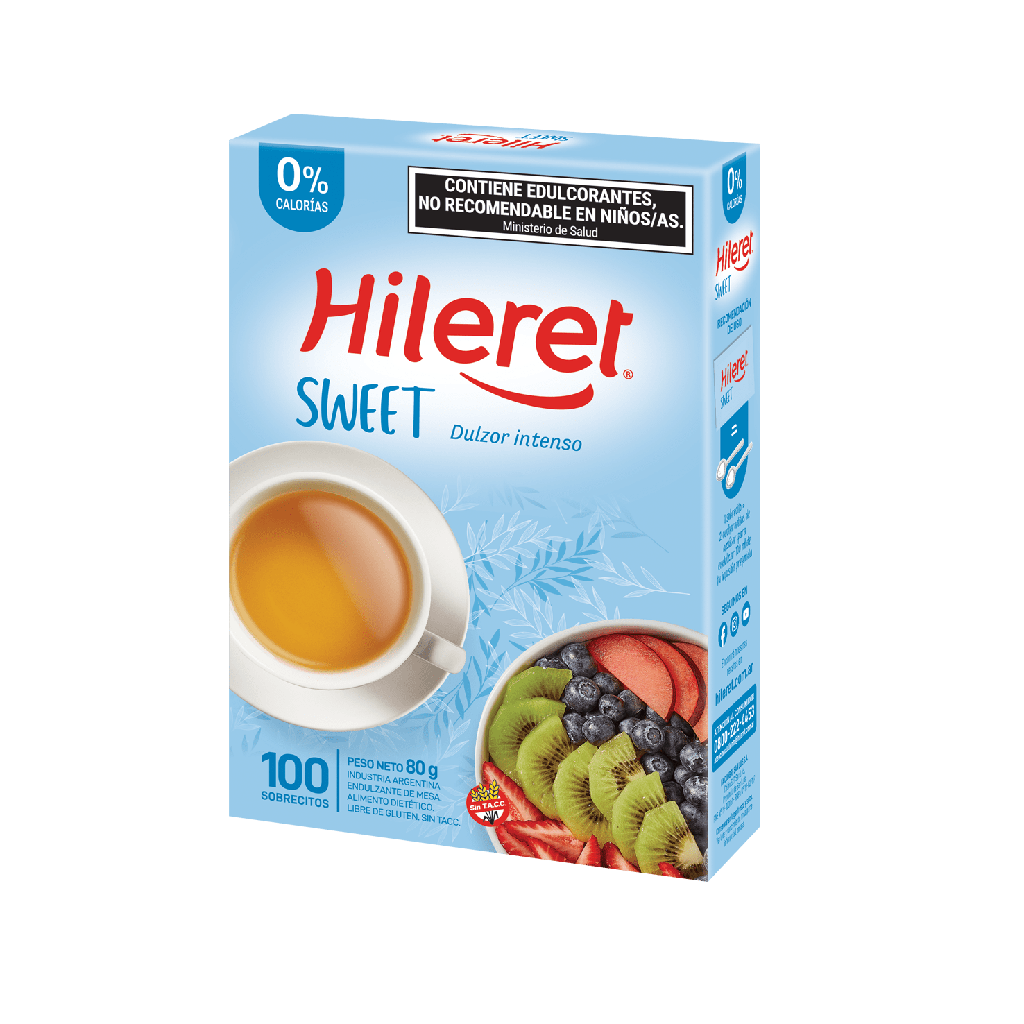 [002-101-2109] Hileret Sweet Ensobrado en Polvo 8 cajas x 100 sobres