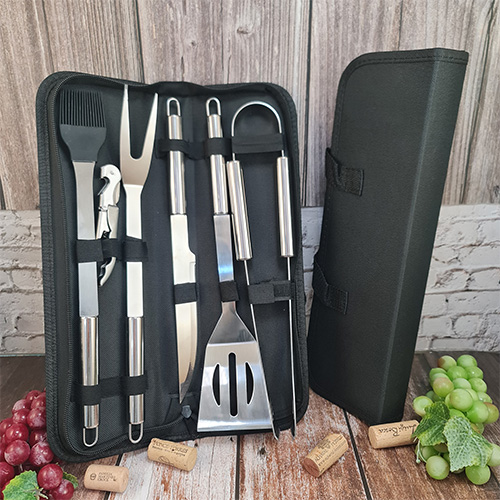 Set Asado - Maletin individual de tela con 4 accesorios. 