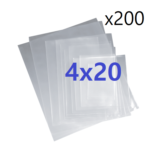 Bolsa POLIPROPILENO - Pack x200 Unidades - transparente 4*20cm