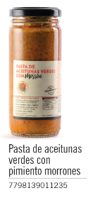 Gullo - Pasta de Aceitunas Verdes con pimiento morrones - Frasco 180g 