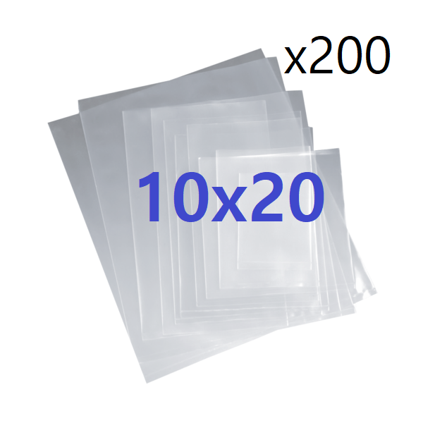 Bolsa POLIPROPILENO - Pack x200 Unidades - transparente 10*20cm