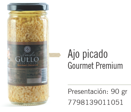 Gullo - Ajo Picado Gourmet Premium - Frasco 90g   