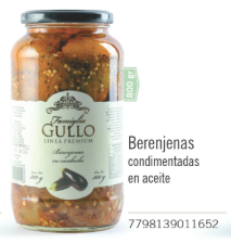 Gullo - Berenjenas Premium Condimentadas en Aceite - Frasco 800g 