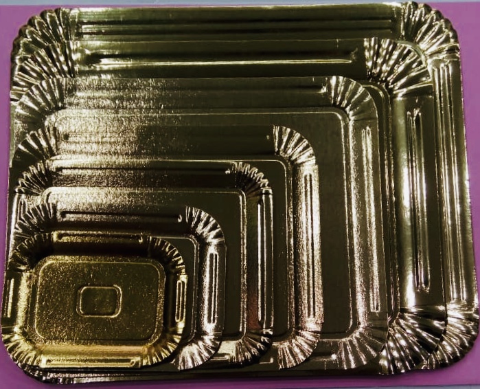 Bandeja Rectangular Dorada Nº6 (4Kg - 34x28cm) - Cartón - 10u