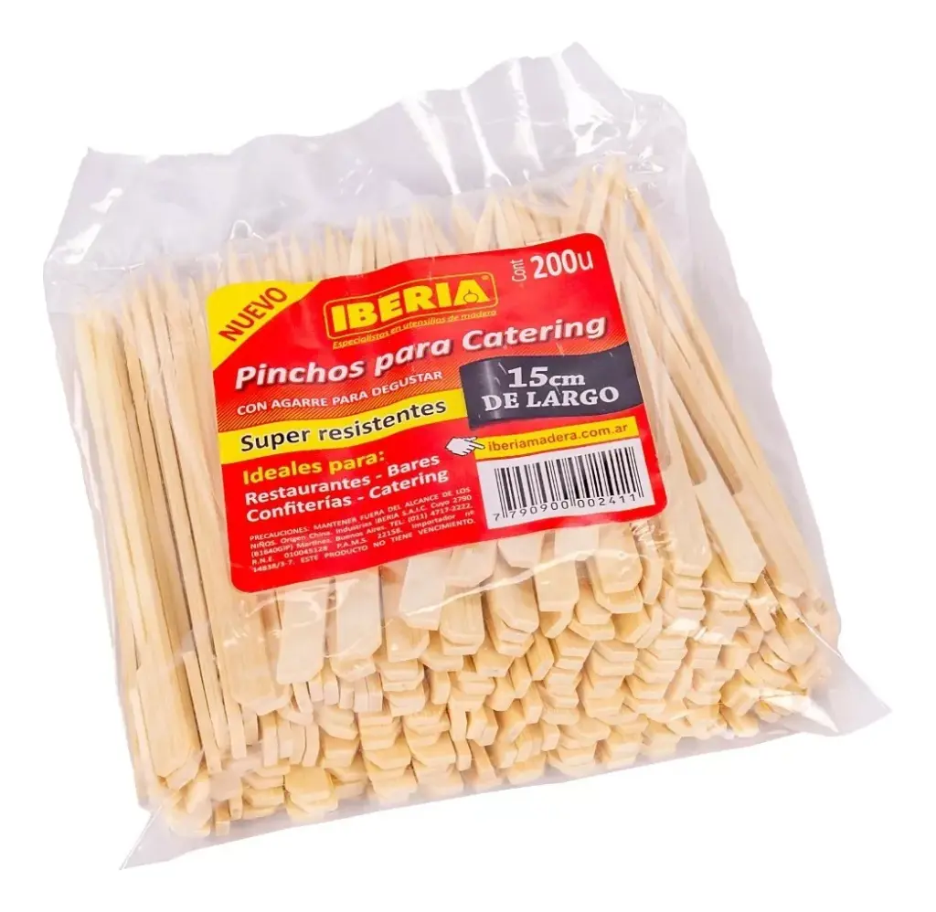 Pinchos Madera p/catering 15cm x 200u