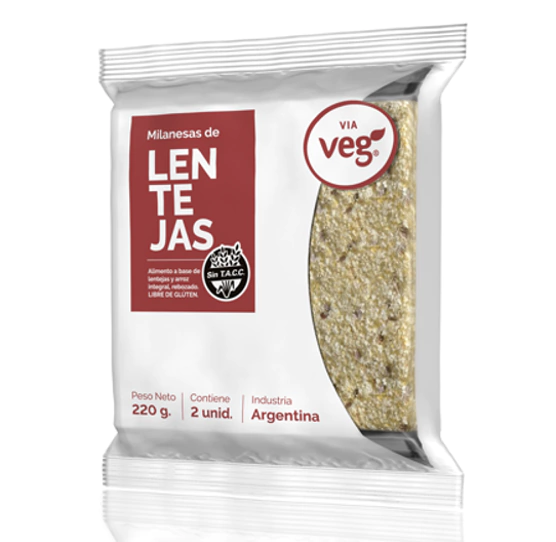 Vegabundancia - Milanesas de Lentejas 2u x 220gr - Sin Gluten 