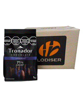 Chocolate cobertura Tronador Amargo 100% en pins - Caja 6k 
