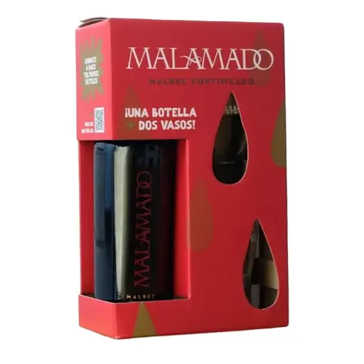 [00100194185] Malamado Estuche Botella + 2 vasos