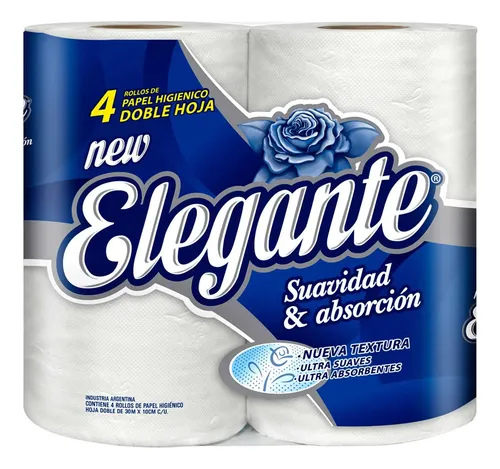 [Cod 915] Papel higiénico Elegante - Bolson 12 Pack 4 rollos x30m hoja doble