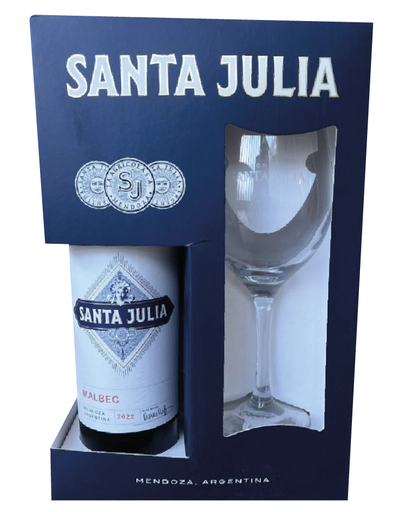 [00100183810] Santa Julia Estuche 1 botella 750c + 1 copa