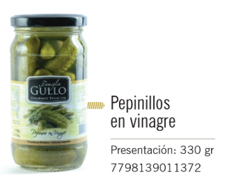 [203] Gullo - Pepinos en Vinagre - Frasco 330g