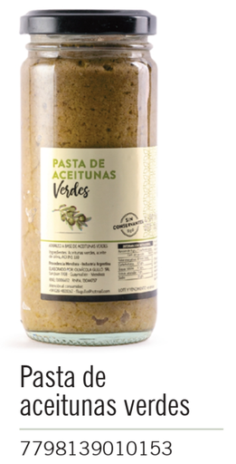 [230] Gullo - Pasta de Aceitunas Verdes - Frasco 180g