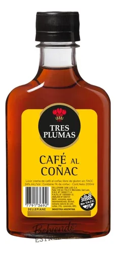 Licor Tres Plumas - Coñac Petaca 200ml
