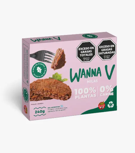 Wanna V Milanesas 100% vegetal 240g (arvejas) Veg Abundancia