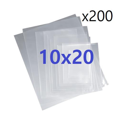 Bolsa POLIPROPILENO - Pack x200 Unidades - transparente 10*20cm