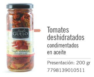 Gullo - Tomates Deshidratados condimentados en aceite - Frasco 200g  