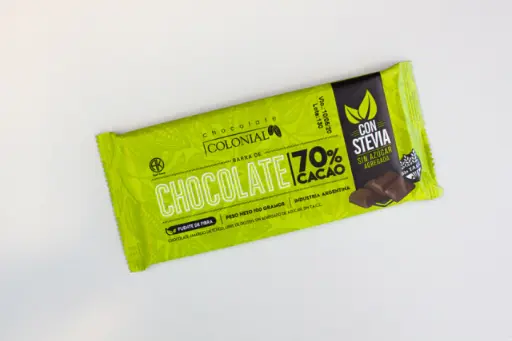 Colonial - Barra choco 70% con stevia 100g.