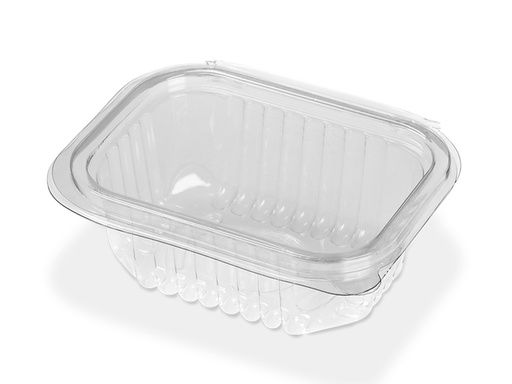 [105161] Bandeja Bisagra Pet Traslucida Cuadrada Baja 170ml x 100u