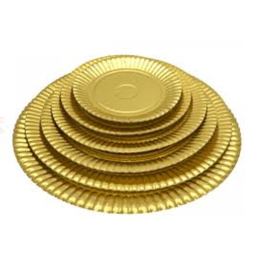 Bandeja Redonda Dorado Nº3 (22cm) - Cartón - 10u