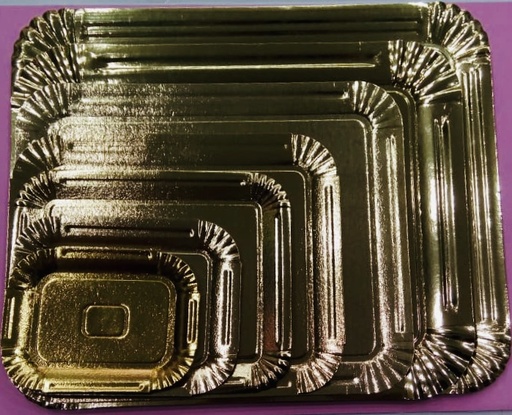 Bandeja Rectangular de cartón Dorada Nº6 (4Kg - 47x38cm) x10u