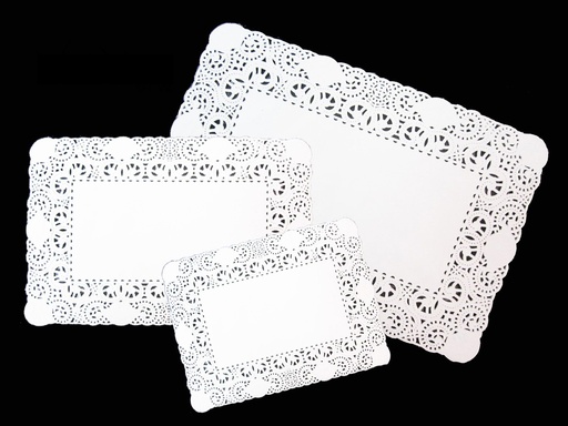 Blonda Papel Rectangular Blanca (21x27cm) x unidad