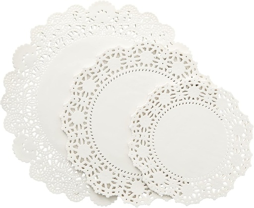 Blonda Papel Redonda Blanca (24cm) x 100 unidad