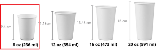 Vaso Café PP 8 Oz/240cc Blanco x u.