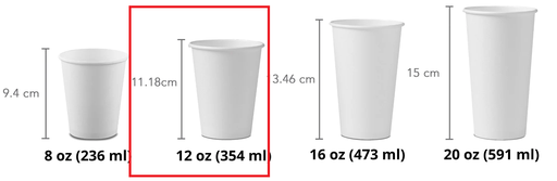 Vaso Café PP 12 Oz/350cc Blanco x u.