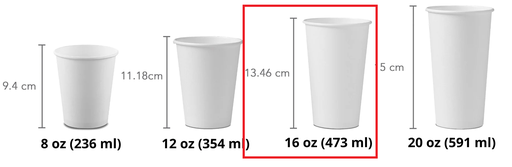 Vaso Cafe Carton Blanco 16oz - 475cc x 100u