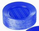 Plato para torta Plastico Azul 20mm x 10u