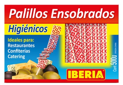 Escarbadientes Iberia Madera ensobrados 7,5 cm x 500u