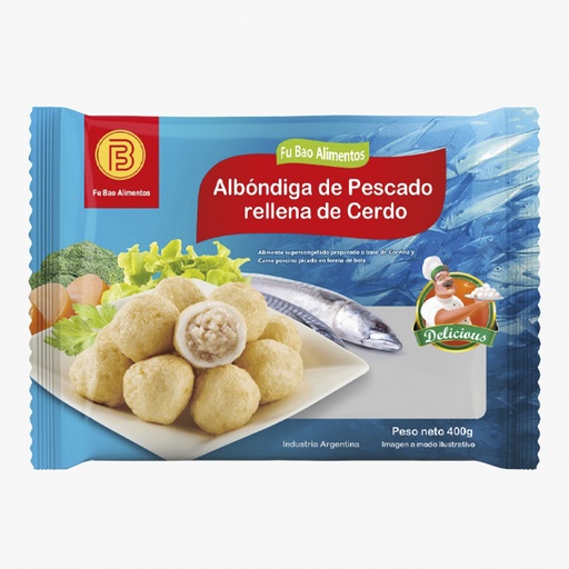 [018A] Fu Bao Albondigas de pescado rellenas de cerdo - 500g 