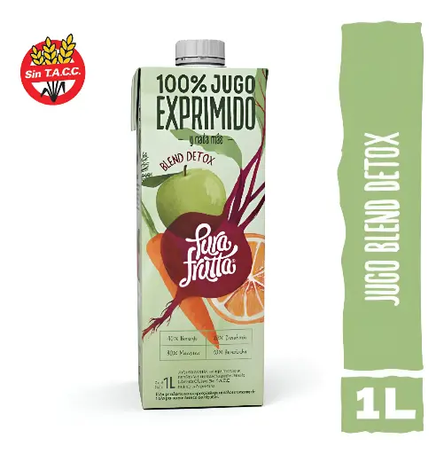 Jugo 100% Exprimido Pura Frutta Blend Detox - Naranja, Manzana, Zanahoria y Remolacha 1000ml