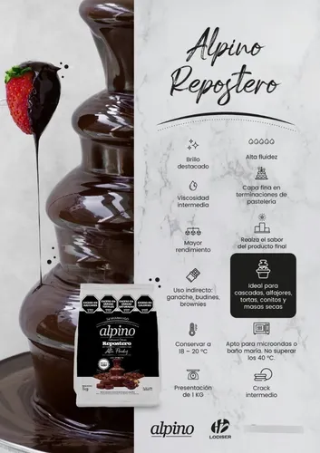 [BAR01P] Chocolate baño de moldeo Alpino Semiamargo - Bolsa 6k 